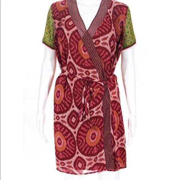 Scotch & Soda Pattern Block Belted Kimono Dress - Picture 2 of 14